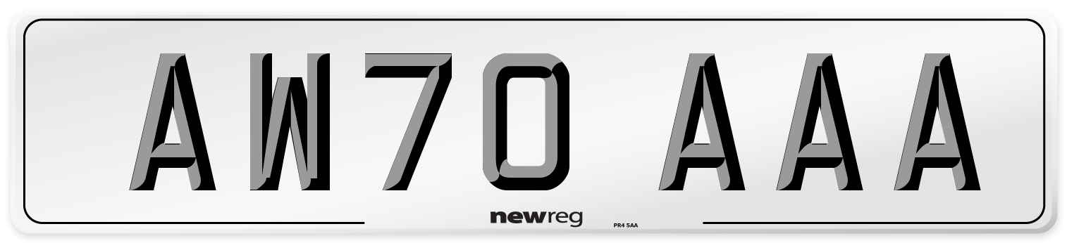 AW70 AAA Number Plate from New Reg